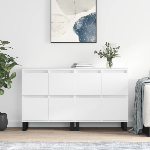 Berkfield Sideboards 2 pcs White Engineered Wood
