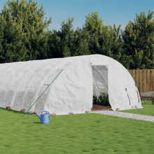 Berkfield Greenhouse with Steel Frame White 70 m 14x5x2.3 m