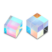 Set of 2 Optical Glass XCube Prism RGB Dispersion Prism for Photography Props and Physics Teaching 1.5cm 2cm