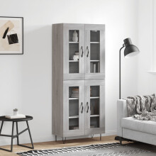 Berkfield Highboard Grey Sonoma 69.5x34x180 cm Engineered Wood