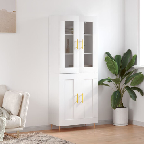 Berkfield Highboard White 69.5x34x180 cm Engineered Wood