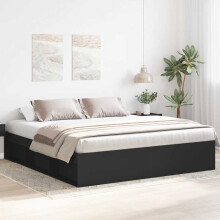 Berkfield Bed Frame without Mattress Black 180x200 cm Super King Super King Size
