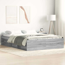 Berkfield Bed Frame without Mattress Grey Sonoma 120x190 cm Small Double Small Double