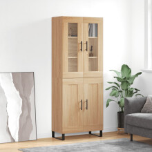 Berkfield Highboard Sonoma Oak 69.5x34x180 cm Engineered Wood