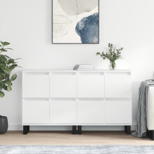 Berkfield Sideboards 2 pcs High Gloss White Engineered Wood