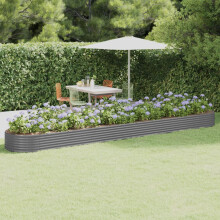 Berkfield Garden Raised Bed Galvanised Steel 544x100x36 cm Grey