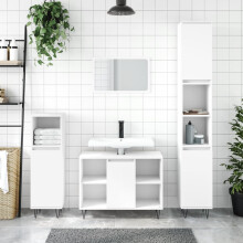 Berkfield 3 Piece Bathroom Furniture Set White Engineered Wood