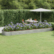 Berkfield Garden Raised Bed Galvanised Steel 523x140x36 cm Silver