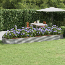 Berkfield Garden Raised Bed Galvanised Steel 450x140x36 cm Silver
