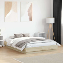 Berkfield Bed Frame without Mattress Sonoma Oak 135x190 cm Double
