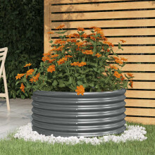 Berkfield Garden Planter Galvanised Steel 80x80x36 cm Anthracite