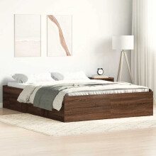 Berkfield Bed Frame without Mattress Brown Oak 120x190 cm Small Double Small Double