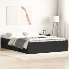 Berkfield Bed Frame without Mattress Black 135x190 cm Double Double