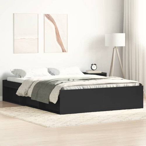 Berkfield Bed Frame without Mattress Black 135x190 cm Double Double