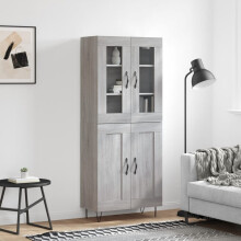 Berkfield Highboard Grey Sonoma 69.5x34x180 cm Engineered Wood