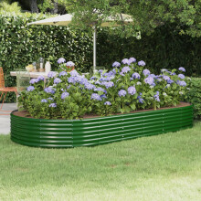 Berkfield Garden Raised Bed Galvanised Steel 296x140x36 cm Green