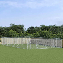 Berkfield Outdoor Dog Kennel Silver 8x16x2 m Galvanised Steel