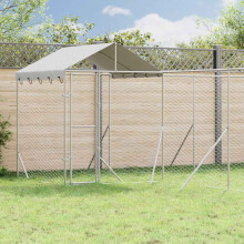 Berkfield Outdoor Dog Kennel with Roof Silver 10x6x2.5 m Galvanised Steel