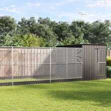 Berkfield Aviary with Extension Silver 911x303x216 cm Steel