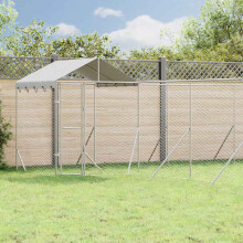 Berkfield Outdoor Dog Kennel with Roof Silver 10x8x2.5 m Galvanised Steel