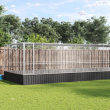 Berkfield Aviary with Extension Silver 725x307x212 cm Steel