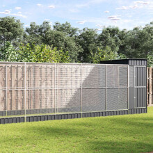 Berkfield Aviary with Extension Silver 1244x203x216 cm Steel