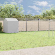 Berkfield Outdoor Dog Kennel with Roof Silver 10x10x2.5 m Galvanised Steel