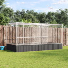 Berkfield Aviary with Extension Silver 418x207x212 cm Steel