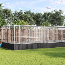Berkfield Aviary with Extension Silver 932x307x212 cm Steel