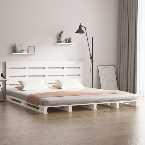 Berkfield Bed Frame without Mattress White Solid Wood Pine Small Double