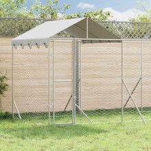 Berkfield Outdoor Dog Kennel with Roof Silver 10x2x2.5 m Galvanised Steel