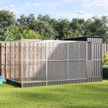 Berkfield Aviary with Extension Silver 416x203x216 cm Steel