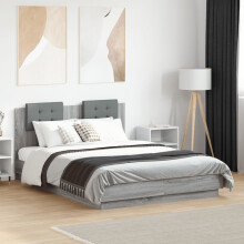 Berkfield Bed Frame without Mattress Grey Sonoma 135x190 cm Double