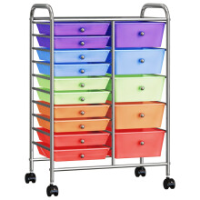 Berkfield XXL 15-Drawer Mobile Storage Trolley Multicolour Plastic