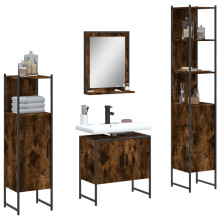 Berkfield 4 Piece Bathroom Cabinet Set Smoked Oak Engineered Wood