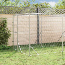 Berkfield Outdoor Dog Kennel with Roof Silver 2x6x2.5 m Galvanised Steel