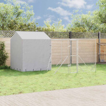 Berkfield Outdoor Dog Kennel with Roof Silver 4x4x2.5 m Galvanised Steel
