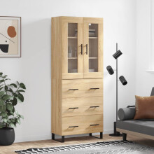 Berkfield Highboard Sonoma Oak 69.5x34x180 cm Engineered Wood
