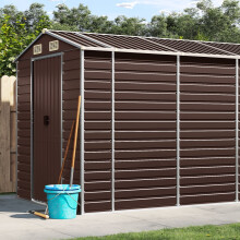 Berkfield Garden Shed Brown 191x640x198 cm Galvanised Steel