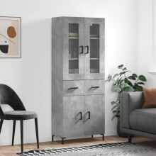 Berkfield Highboard Concrete Grey 69.5x34x180 cm Engineered Wood