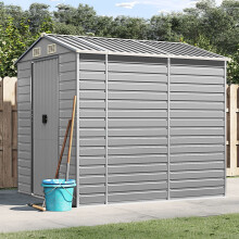 Berkfield Garden Shed Light Grey 191x215x198 cm Galvanised Steel