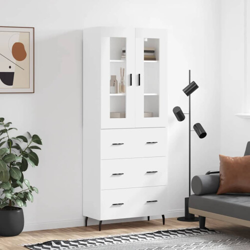 Berkfield Highboard White 69.5x34x180 cm Engineered Wood