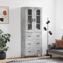 Berkfield Highboard Concrete Grey 69.5x34x180 cm Engineered Wood