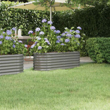 Berkfield Garden Raised Bed Galvanised Steel 114x40x36 cm Grey