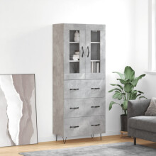 Berkfield Highboard Concrete Grey 69.5x34x180 cm Engineered Wood