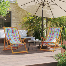 Berkfield Folding Beach Chairs 2 pcs Multicolour Fabric
