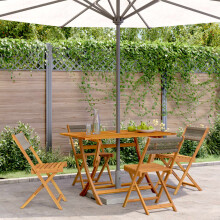 Berkfield Folding Garden Chairs 4 pcs Grey Solid Wood Acacia