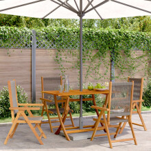 Berkfield Reclining Garden Chairs 4 pcs Grey Solid Wood Acacia