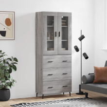 Berkfield Highboard Grey Sonoma 69.5x34x180 cm Engineered Wood