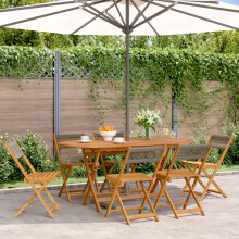 Berkfield Folding Garden Chairs 6 pcs Grey Solid Wood Acacia